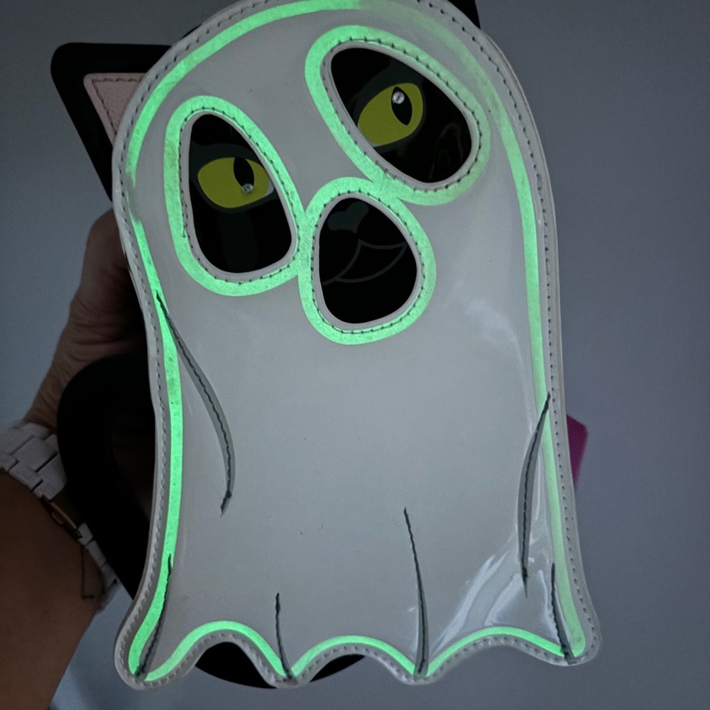 Betsey Johnson Glow in the Dark Ghost with Black peeping Cat